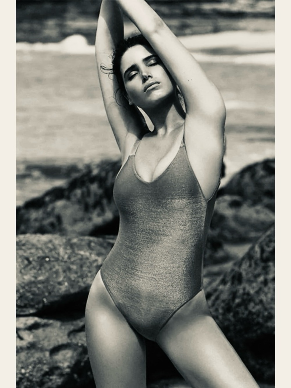 Vitamin A Rose Gold Metallic Leah Bodysuit One Piece Swim  NWT